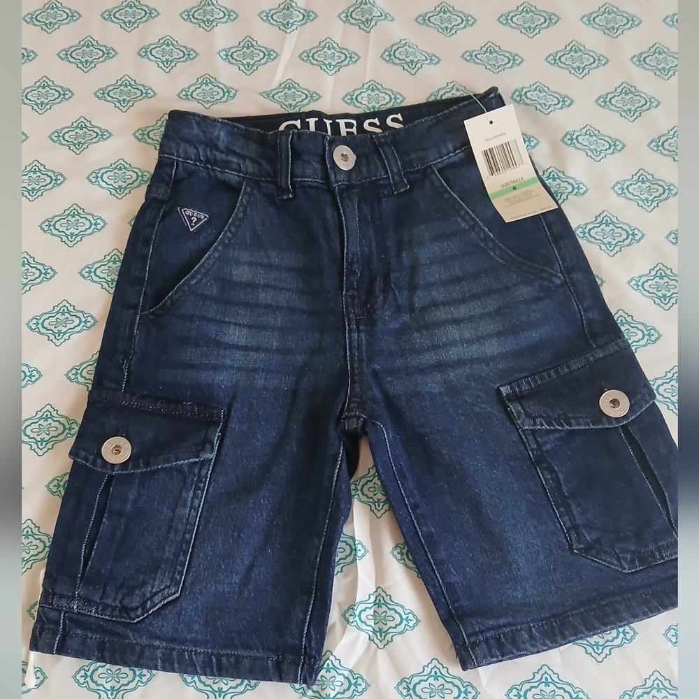 GUESS Boys Blue Denim Shorts